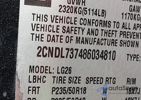 2008 Chevrolet Equinox Sport z USA, uszkodzony, nr VIN 2CNDL737486034810